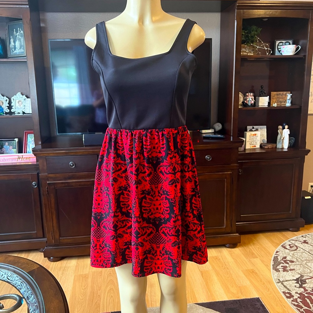 Millibon red & black tank dress-size M